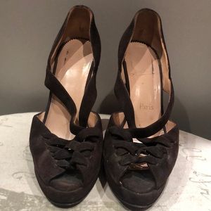 Christian Louboutin brown suede 38 1/2